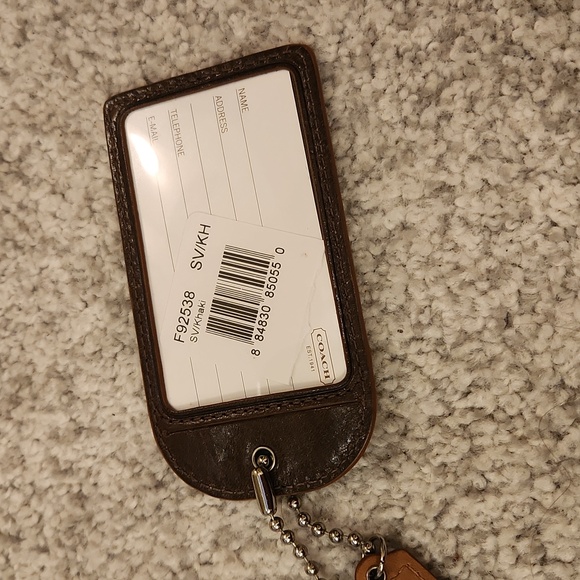 Coach vintage large signature embossed leather luggage tag New F92538 - Picture 3 of 3